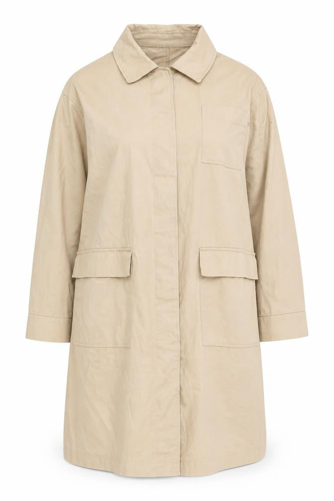 RR Women's Beige Cotton Trench Coat Size 16