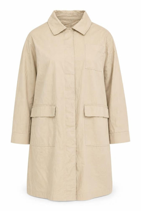 RR Women's Beige Cotton Trench Coat Size 16