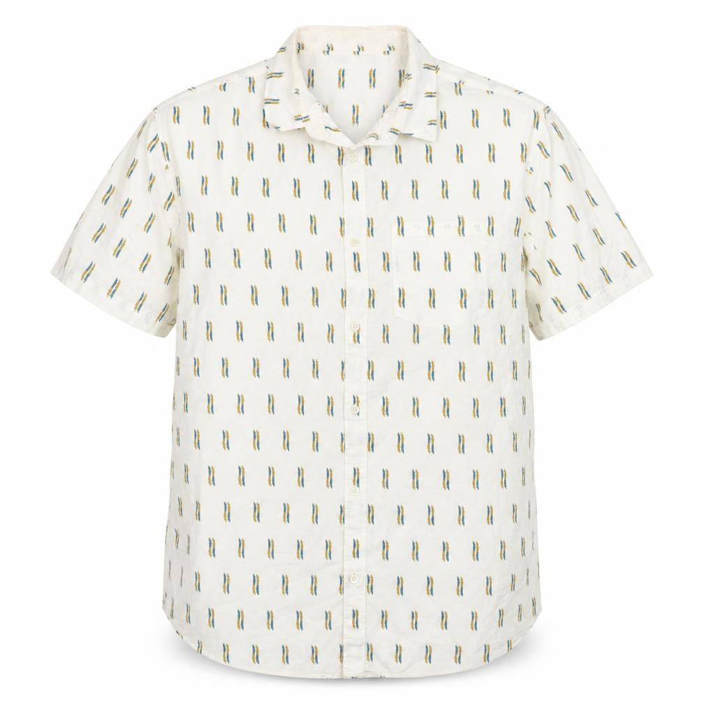 New Look Men's Ivory Geometric Button-Up Shirt M