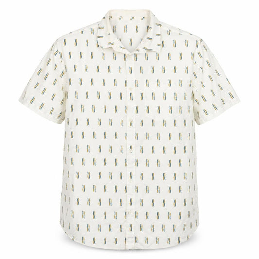 New Look Men's Ivory Geometric Button-Up Shirt M