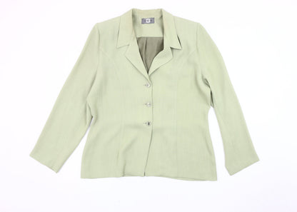 Additional front view of Amaranto Women's Green Blazer, size 16