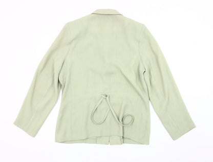 Back view of Amaranto Women's Green Blazer, size 16