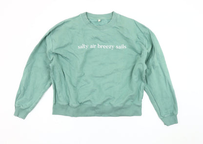 Earth Womens Positive Green Pullover Sweatshirt XL