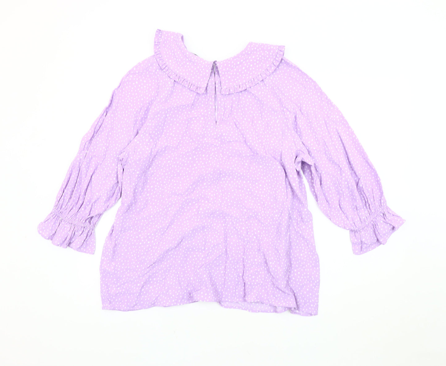 Marks and Spencer Women's Purple Polka Dot Top Size 16