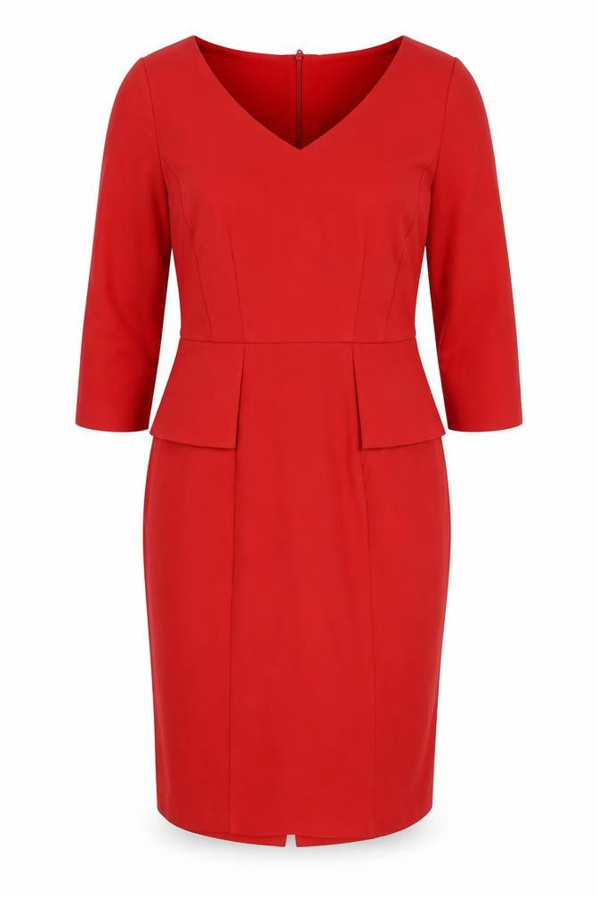 Marks & Spencer Red Women's V-Neck Sheath Dress UK 12