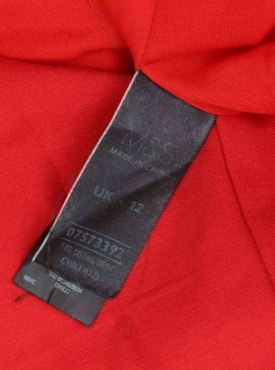 Marks & Spencer Red Women's V-Neck Sheath Dress UK 12