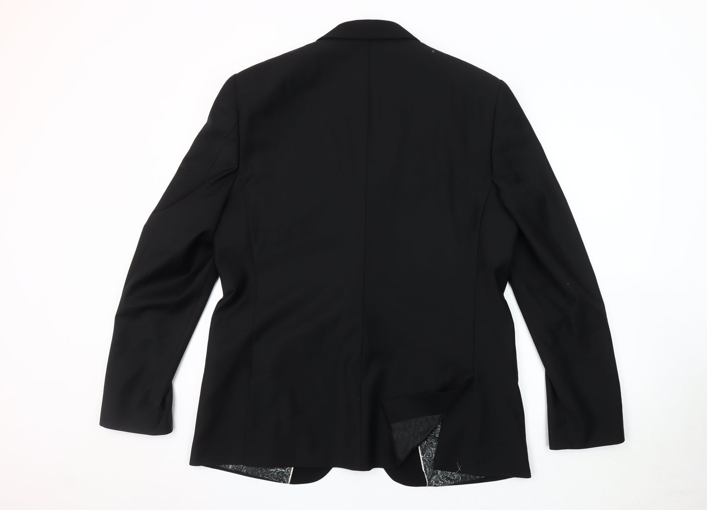River Island Men's Black Blazer 44 Formal Shawl Lapel