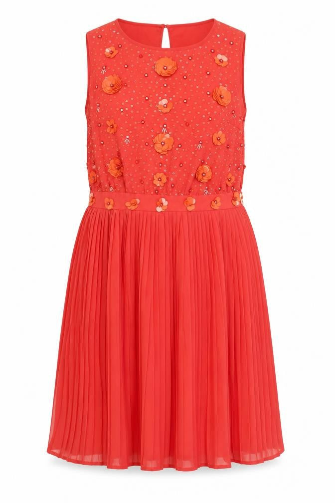 Next Women's Red Knee Length Sleeveless Dress
