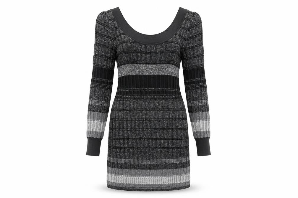 Oasis Women's Black Striped Knit Dress Size S