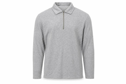Marks & Spencer Men's Grey XL Collared 1/4 Zip Top