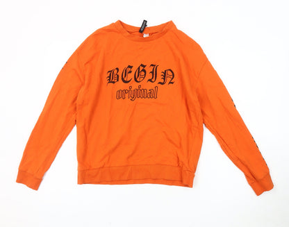 H&M Women's Orange Long Sleeve T-Shirt - Size M