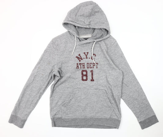 H&M Men’s Grey Hoodie S - Casual Pullover NYC Style