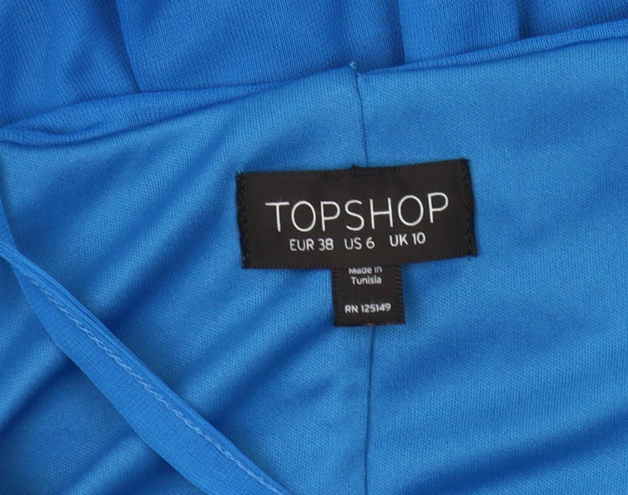 Topshop Women's Blue Halter Dress Size 10