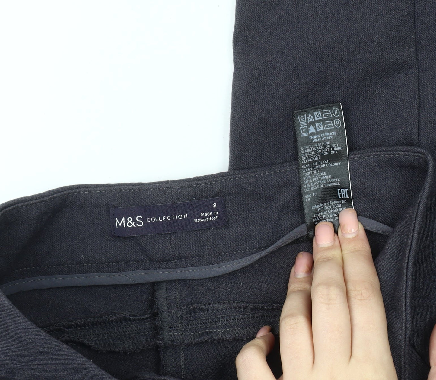 Marks and Spencer Women's Grey Skinny Trousers Size 8