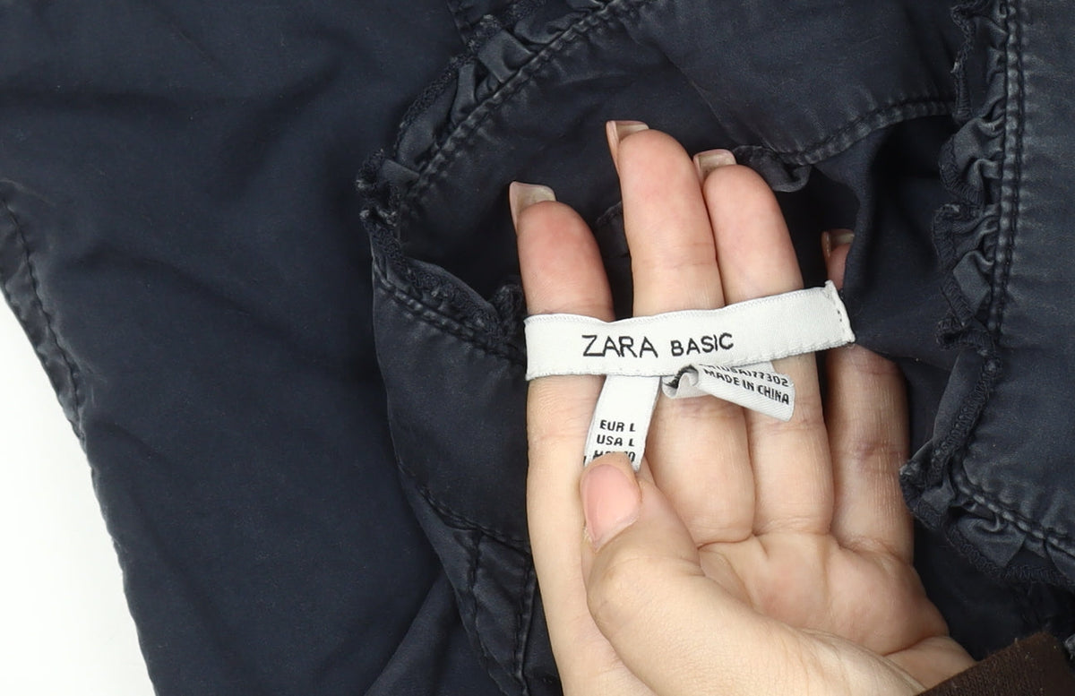 Zara Women's Blue Basic Jacket Size 14