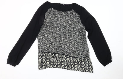 Marks & Spencer Women's Black Animal Print Blouse Size 10
