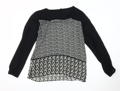 Marks & Spencer Women's Black Animal Print Blouse Size 10