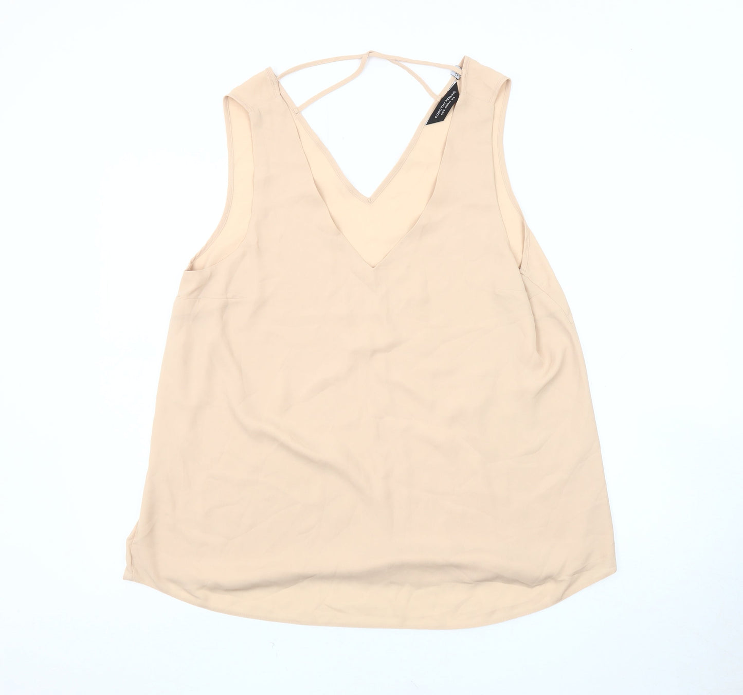 Dorothy Perkins Women's Beige V-Neck Tank Top Size 16