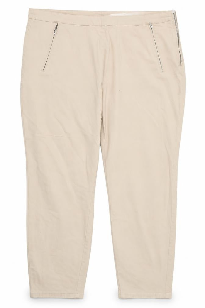Marks & Spencer Women's Beige Zip Trousers - Size 20