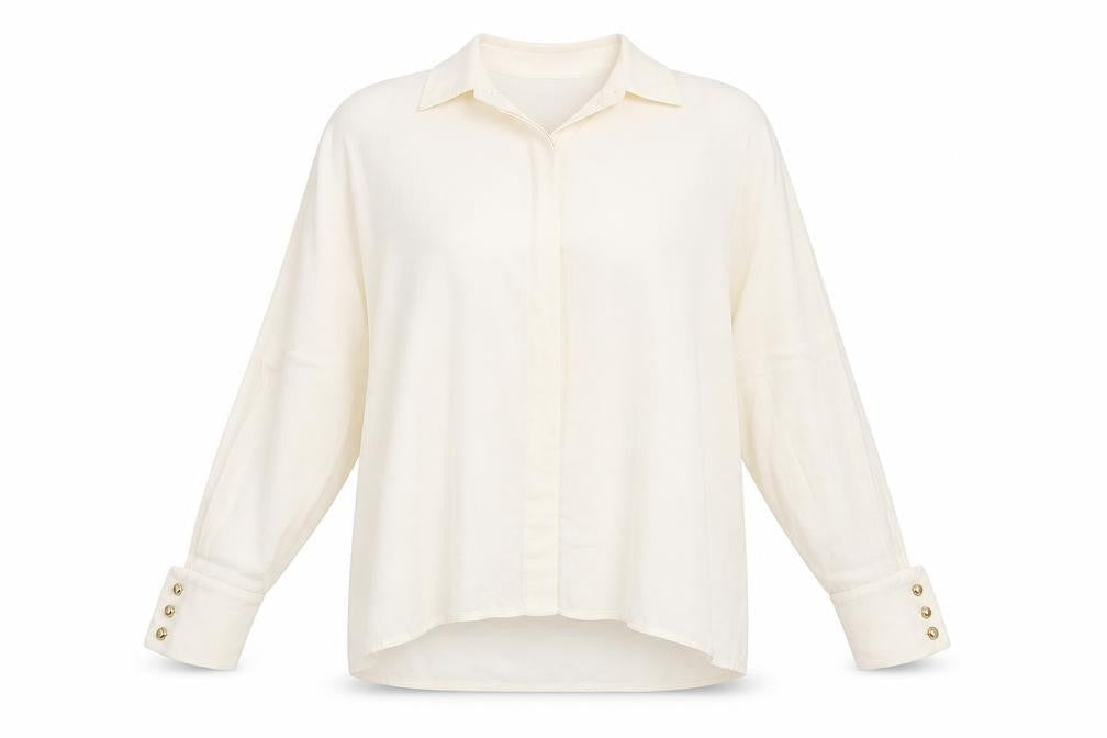 Blu Charme Women's Ivory Blouse 14 Regular Long Sleeve