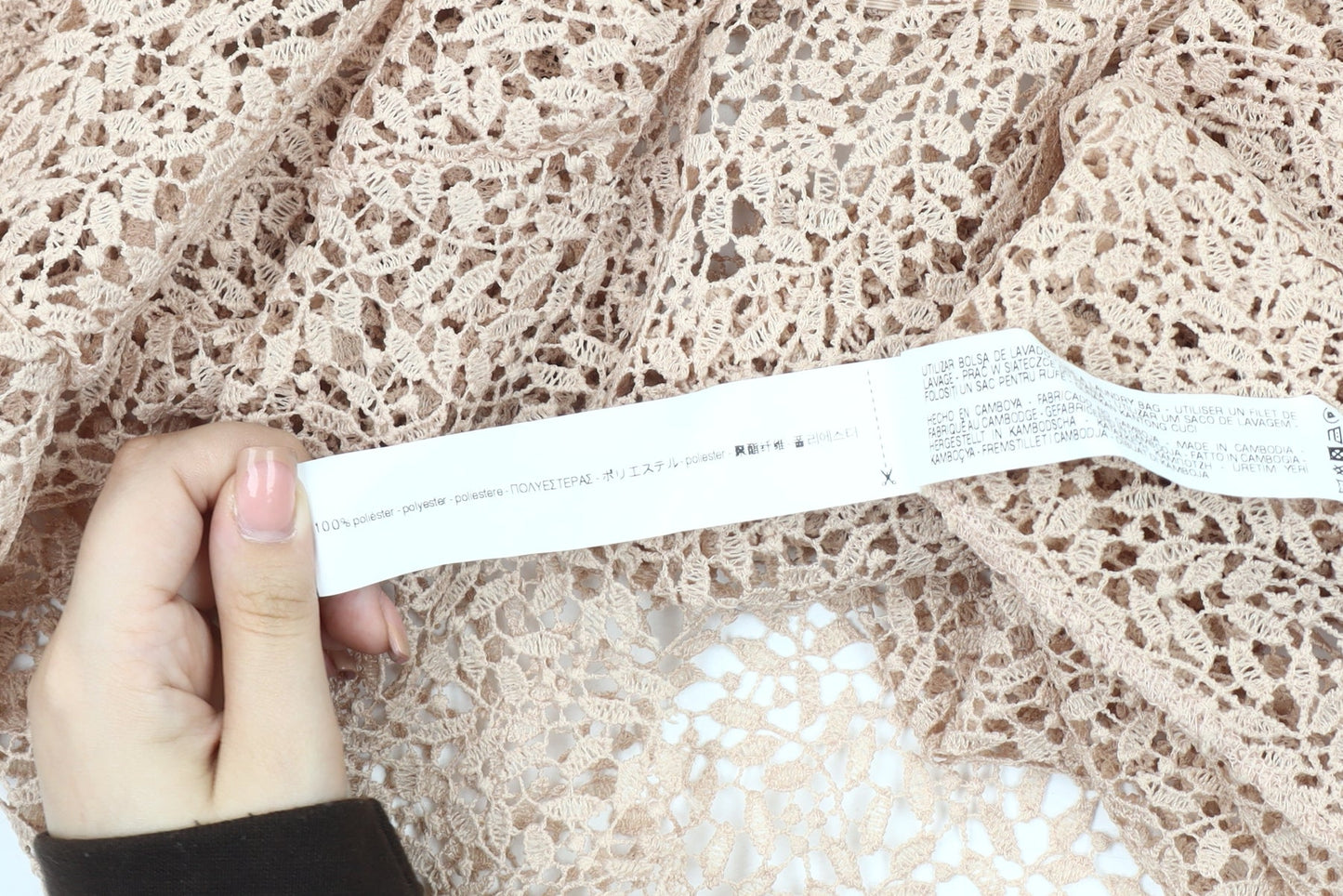 Zara Women's Beige Crochet Off Shoulder Blouse M