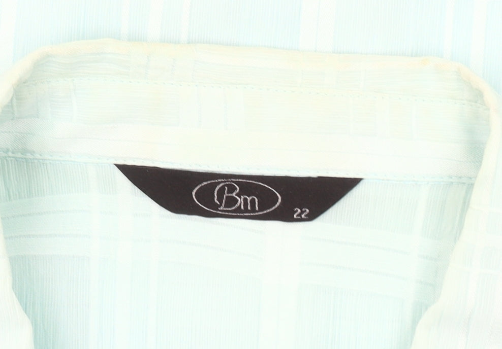Bm Women's Blue Check Button-Up Shirt Size 22