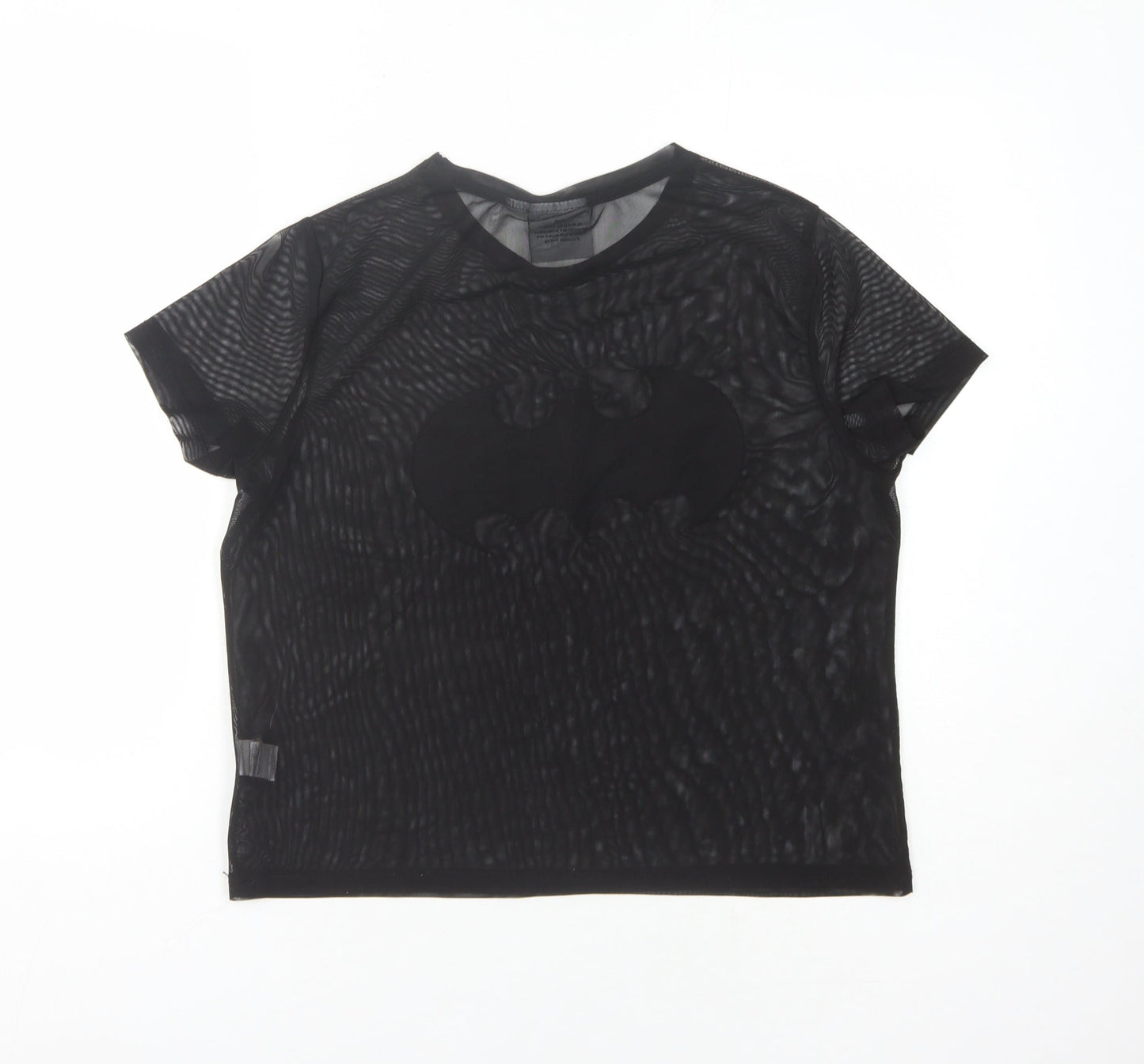 Batman Women's Black Mesh T-Shirt Size 10