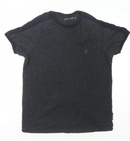 Additional front view of French Connection Men's Black T-Shirt, size S, Short Sleeve