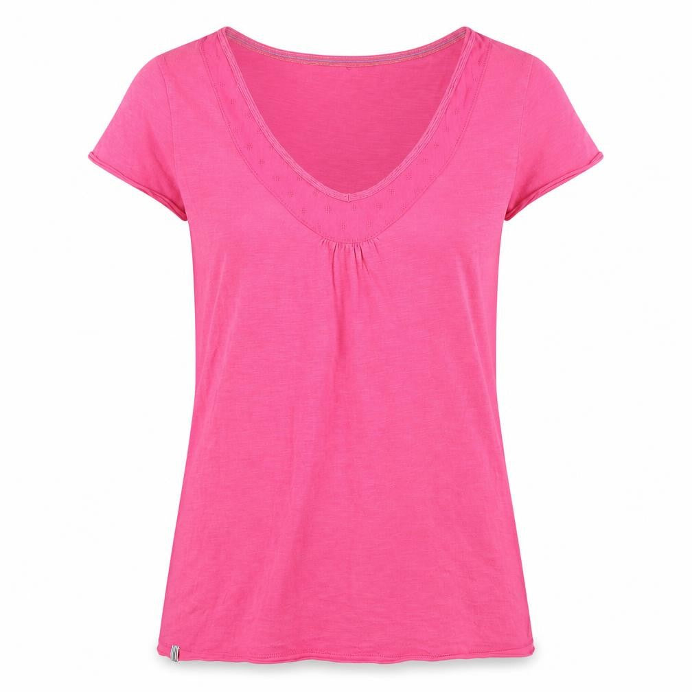 White Stuff Women's Pink Basic V-Neck T-Shirt Size 8