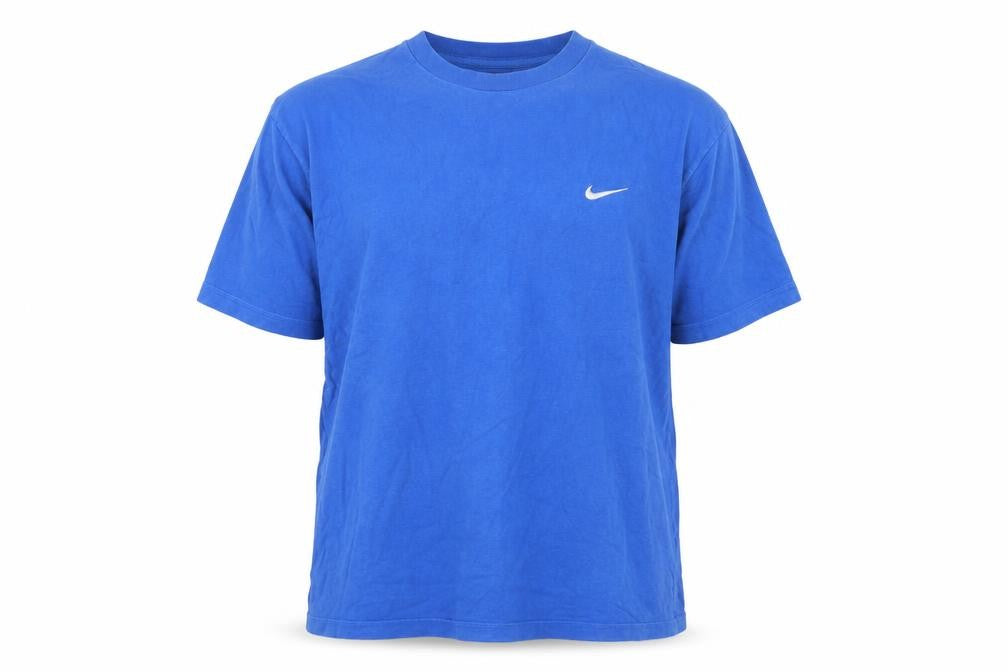 Nike Men's Blue Cotton Logo T-Shirt L