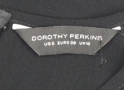 Brand and care label for Dorothy Perkins Women's Black Dress, size 10
