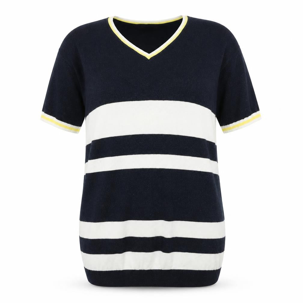Next Women’s Black Striped V-Neck Pullover Jumper