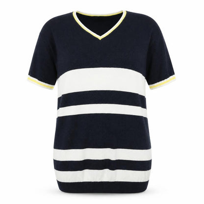 Next Women’s Black Striped V-Neck Pullover Jumper