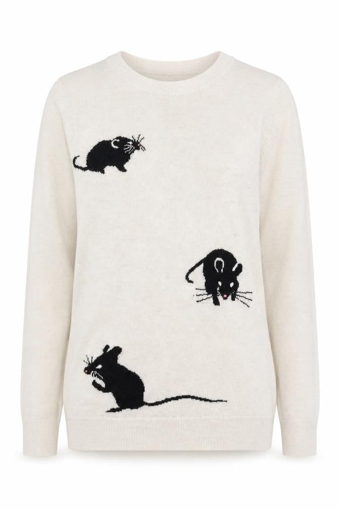 Topshop Women's Beige Animal Print Pullover Jumper UK 8
