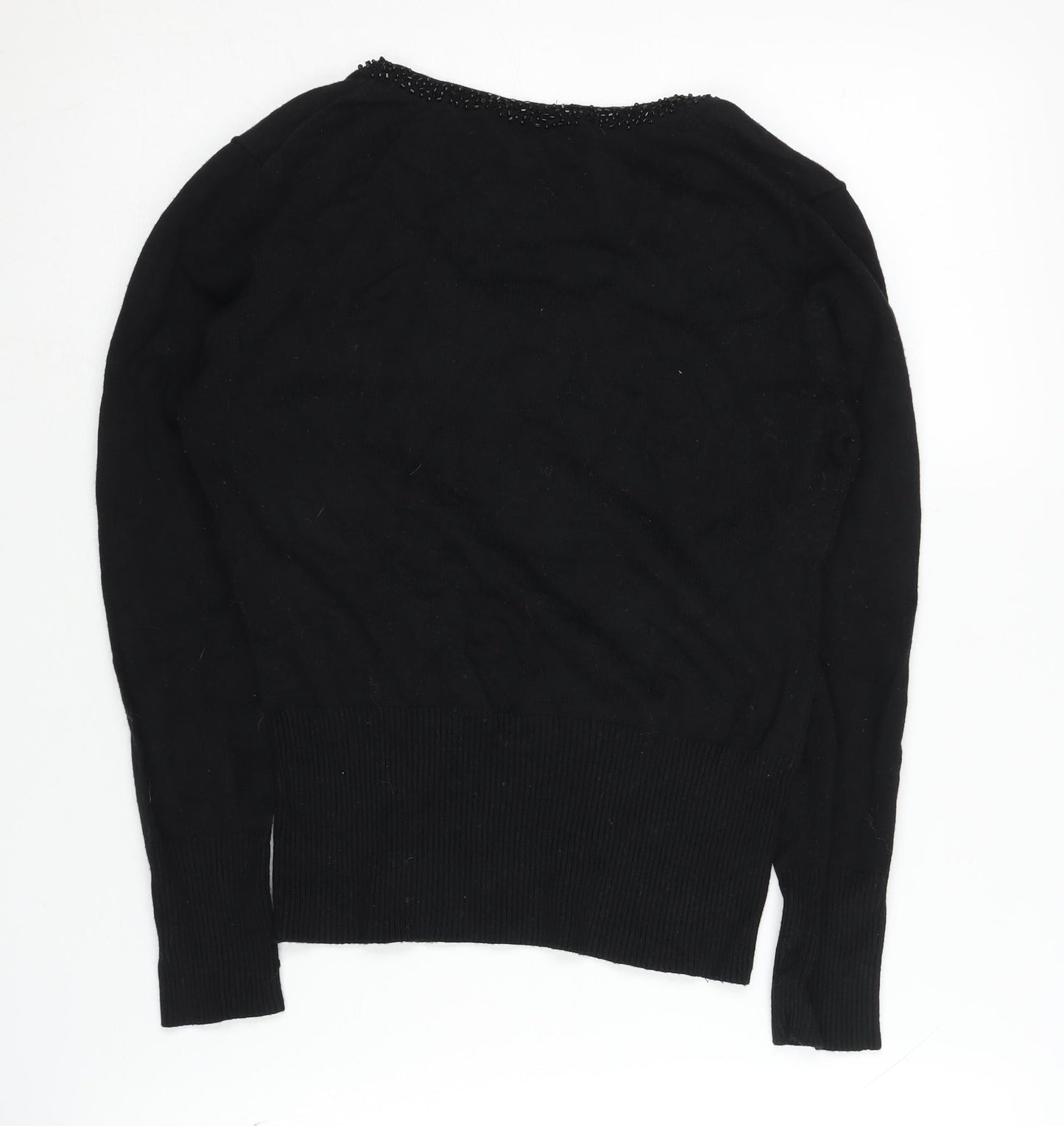 John Lewis Women's Medium Black Beaded Pullover