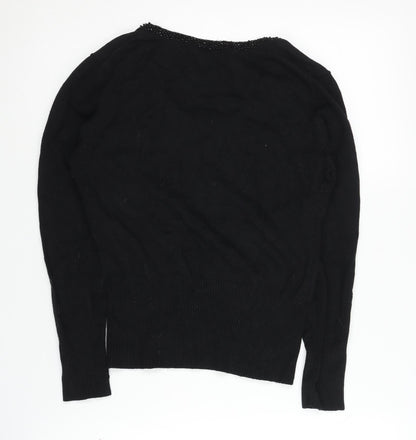 John Lewis Women's Medium Black Beaded Pullover