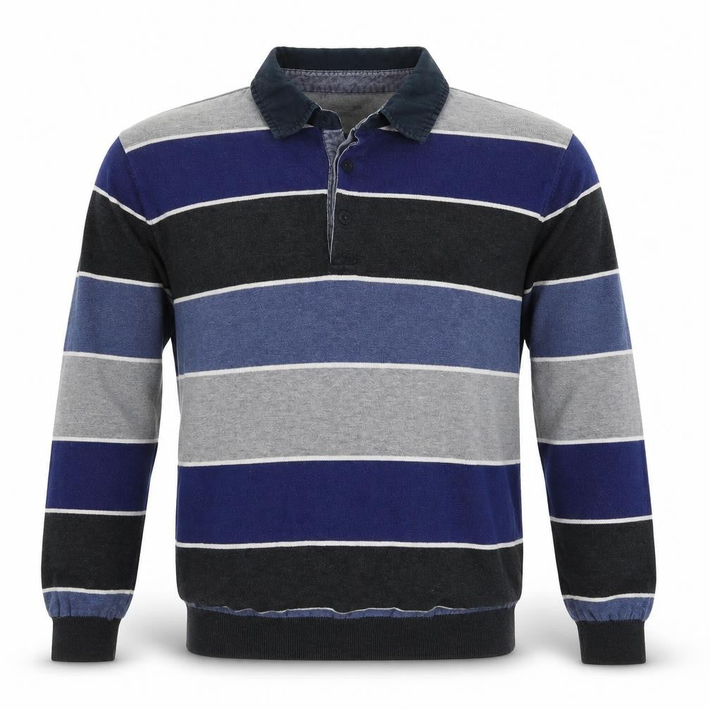 Atlantic Bay Men's XL Striped Henley Jumper