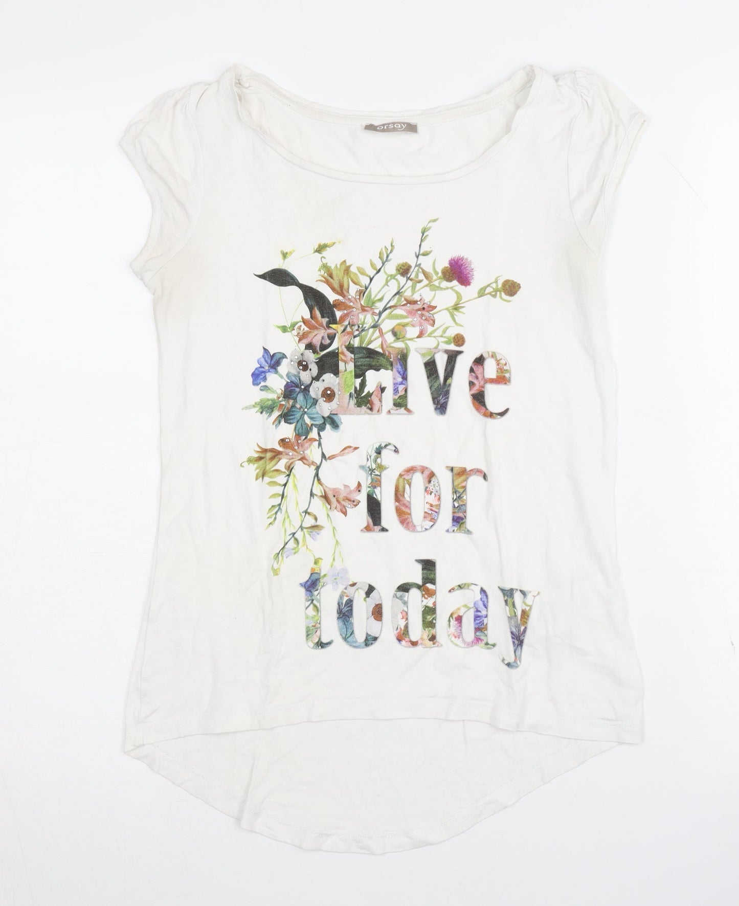 Orsay Women’s XS White Floral T-Shirt
