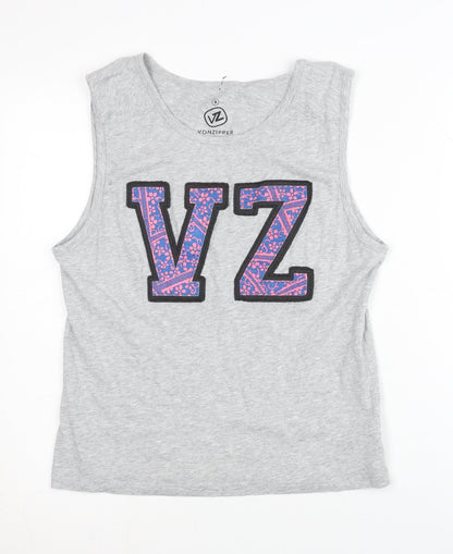 VonZipper Womens Grey Sleeveless Tank Top Size 10