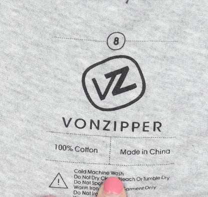 VonZipper Womens Grey Sleeveless Tank Top Size 10