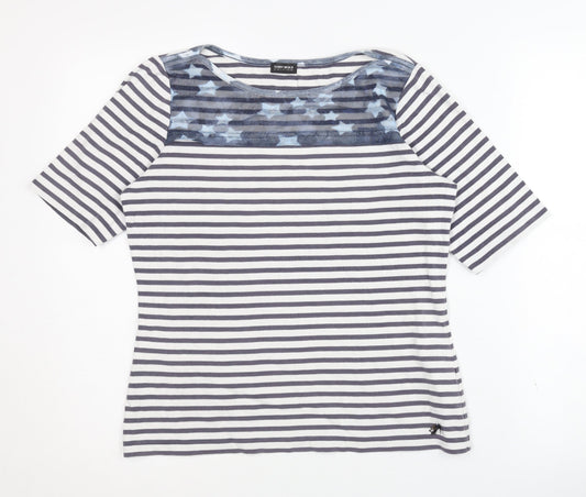 Gerry Weber Women's Navy Striped T-Shirt Size 10 Classic Style