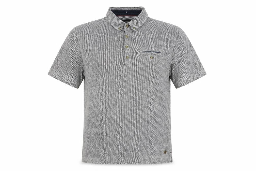 White Stuff Men's Grey Polo Shirt, Size S, Geometric Style