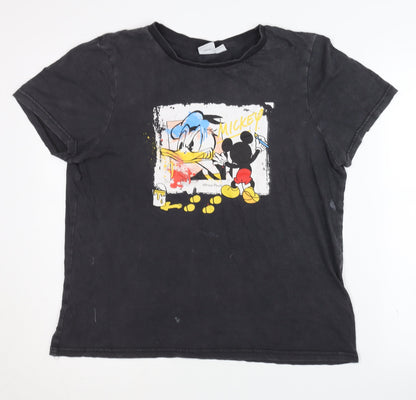 Preloved Disney Unisex Black Graphic T-Shirt M - Front