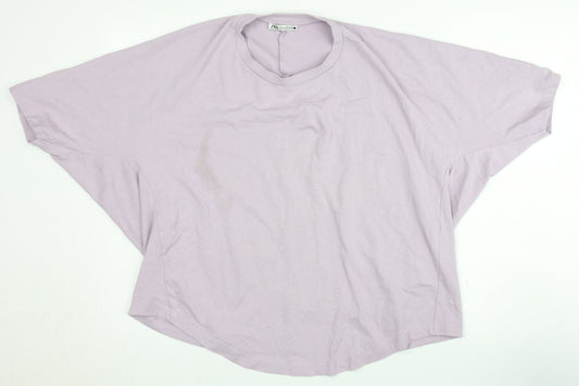 Zara Women's Purple T-Shirt, Size S, Basic Casual Wear