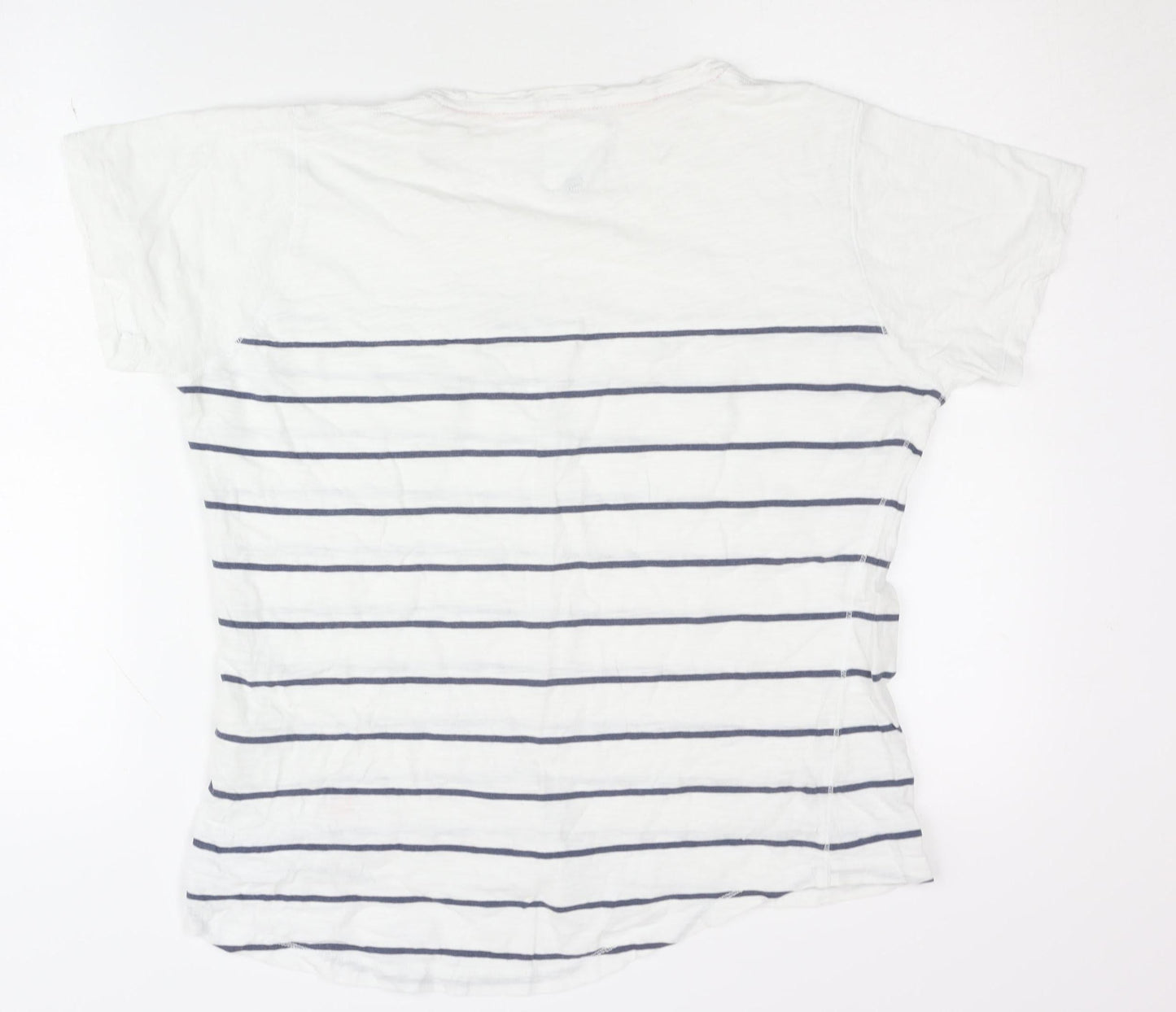 Country Rose Women's White Striped T-Shirt M