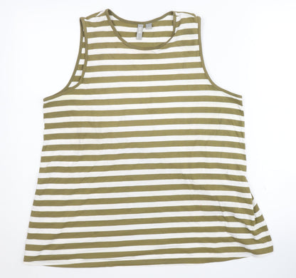 Additional front view of ASOS Women's Striped Multicoloured Tank UK 14