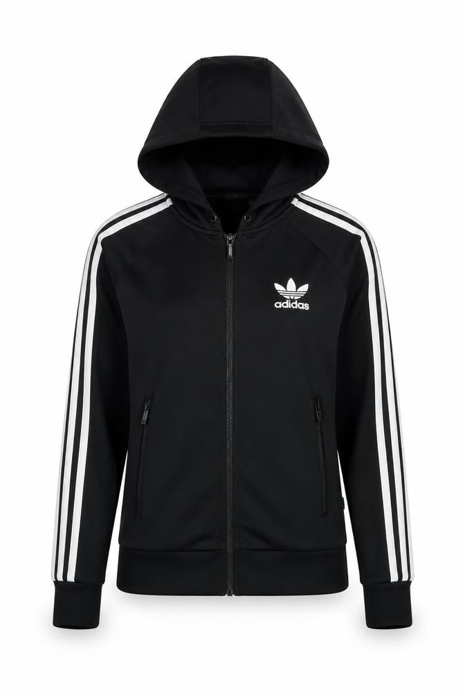 Adidas Women's Black Track Jacket, Size 8, Hoodie