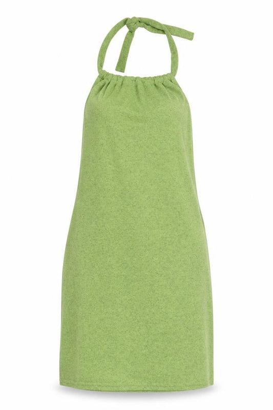 LilyLulu Women's Green Halter Dress S
