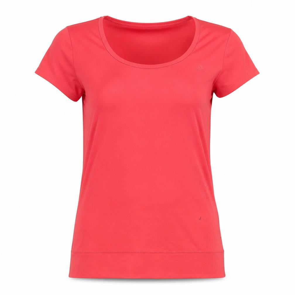 Adidas Women's Red T-Shirt, Size M, Quick Dry Activewear