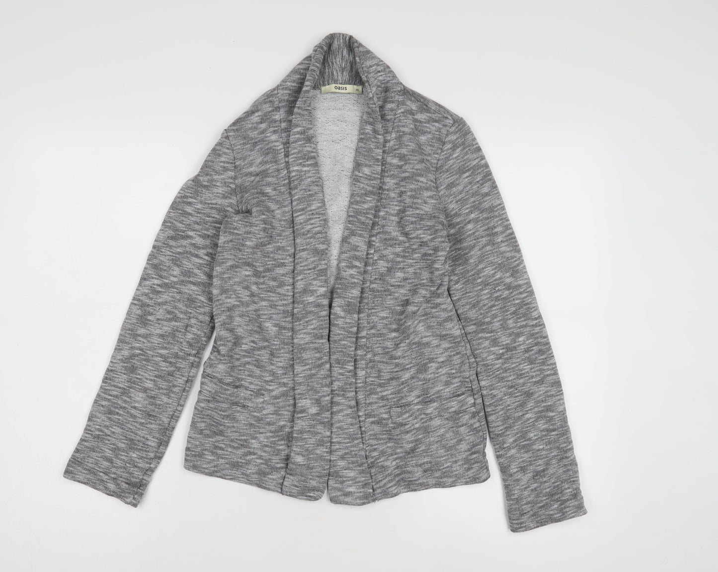 Oasis Women's Grey XS Knit Blazer Open Front Casual